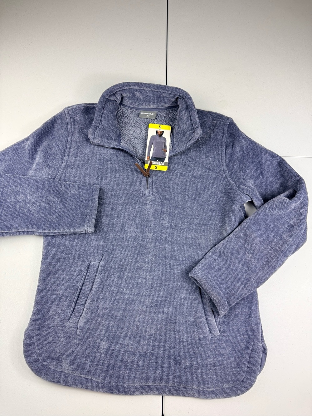 32 degrees Heathered Blue Quarter-Zip Pullover Sweater - Size S